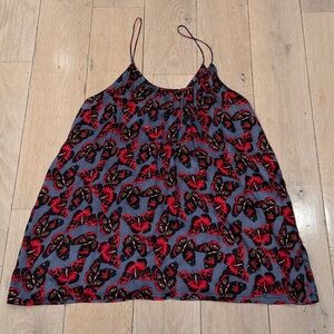Tucker Red Butterfly Print Spaghetti-Strap Cami